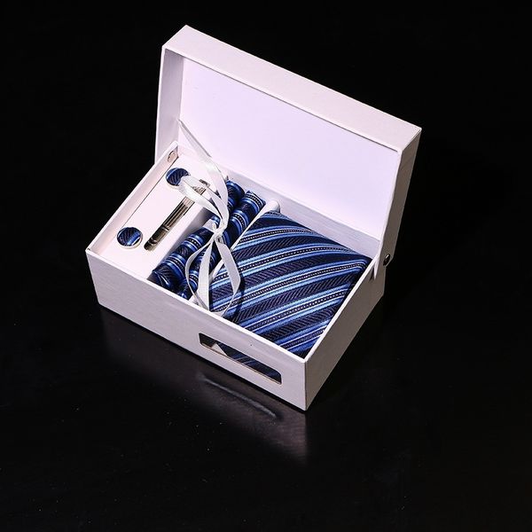 

pevn new men's ties neck ties for 145*8cm formal business luxury box wedding party or men neckties 57.08*3.14inch classic shipping, Black;blue