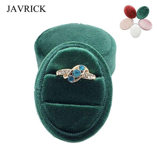 

oval velvet ring box double ring display holder with detachable lid box holder for wedding ceremony(green)1, Pink;blue