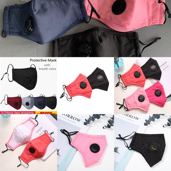 

outletzpn6with usstock anti-dust fashion designer earloop face mask breathing valve adjustable reusable mouth masks anti