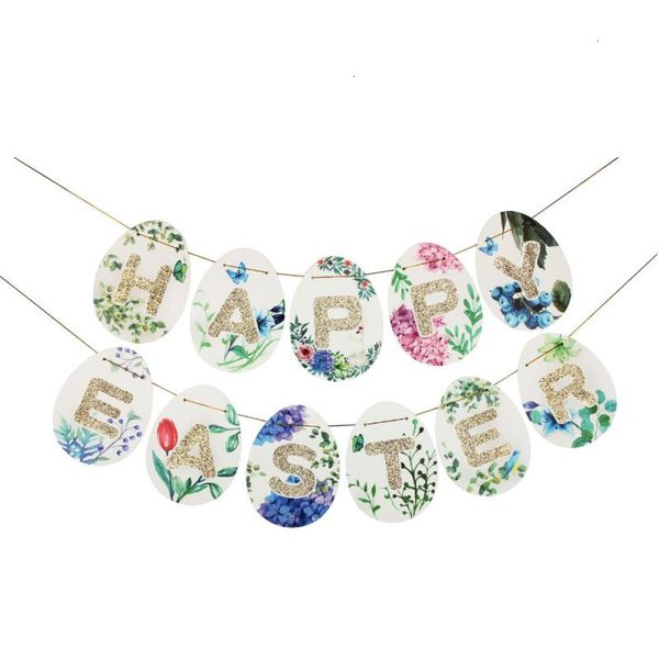 

flags happy banner floral for 2m hanging birthday easter party baby shower decoration