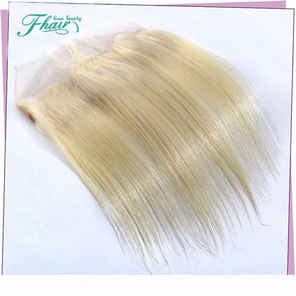 

7a blonde full lace frontal closure straight 13x4 bleached knot color #613 blonde brazilian hair lace frontal platinum blonde, Black;brown