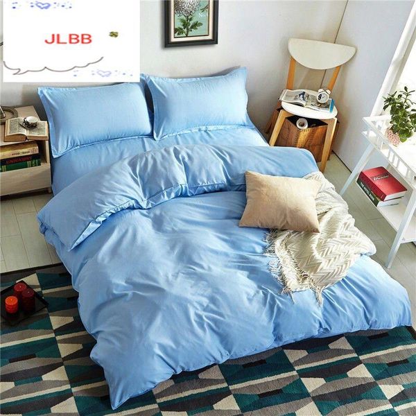 

solid color simple style home bedding sets 4 pcs bed linen duvet cover flat sheet winter full king single ,bed set new 2021