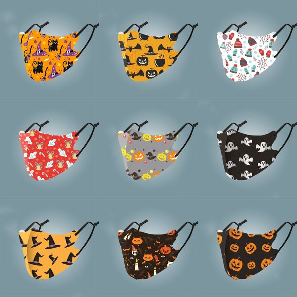 

silk face mouth cover women floral printed mask outdoor prection washablemasks party gift#474, Black