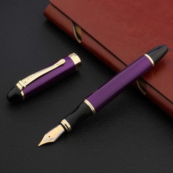 

luxury jinhao 450 fountain pen metal purple silver bend nib stationery office school supplies writing