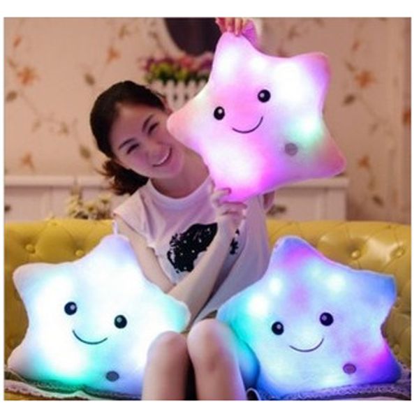 

luminous cute 30cm*30cm star heart bear paw led plush pillow night light kids cushion christmas toys dhc141