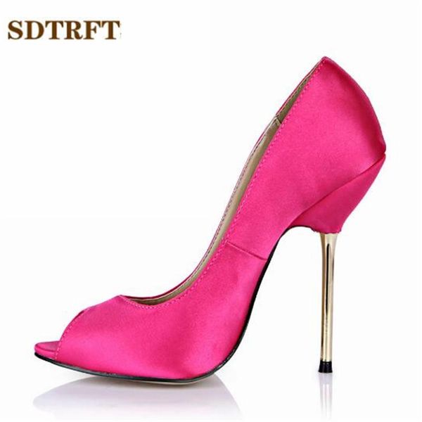 

dress shoes sdtrft plus:35-42 43 summer peep toe sandals zapatos mujer 11cm thin high heels wedding woman sm/cd/cosplay pumps, Black