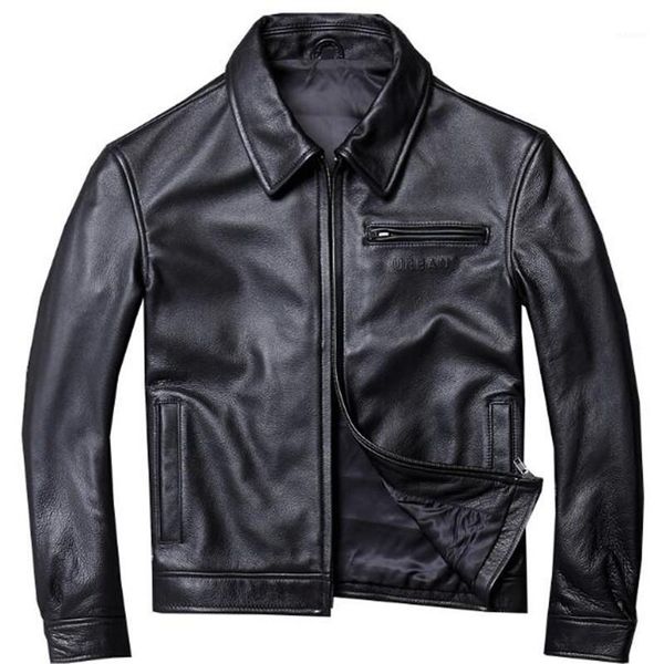 

2018 real leather jackets men motorcycle bomber jacket male business casual genuine leather coats autumn winter brand clothing1, Black