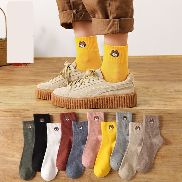 

owy2x autumn cartoon winter new net female and bear cotton tube red warm socks medium socksstyle women's warm socks tube medium 5vt6p, Black