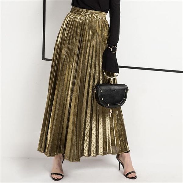 

2020 new fashion autumn winter pleated skirt women high waisted skinny large swing long skirts ladies korean style plus size, Black
