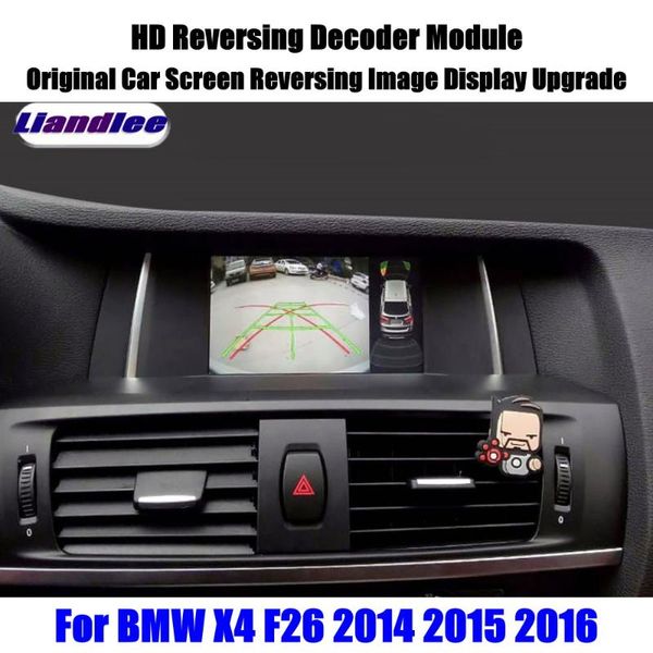 

car rear view cameras& parking sensors liandlee for x4 f26 2014 2021 hd reversing decoder module screen upgrade display update camera image