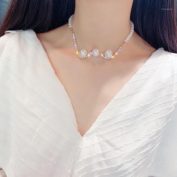 

chokers selling three pearl necklaces niche clavicle chain net red style wild choker short neck jewelry neckband1, Golden;silver
