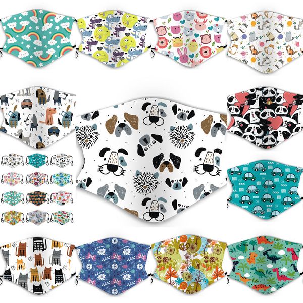 

20pcs designer fashion kids face masks children's cartoon pm2.5 anti-fog haze dust-proof protection washable hanging ear mask 6 n4t39