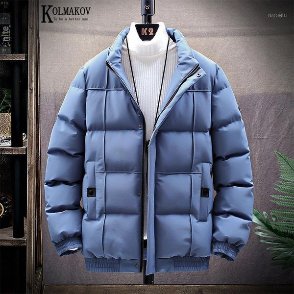 

kolmakov men's zipper high-necked casual padded coat warm thick male jackets cotton overcoats brand clothing 3 color size m-4xl1, Black