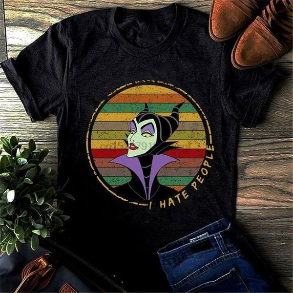 

sport maleficent i hate people vintage t shirt black cotton ladies s-3xl summer tee shirt