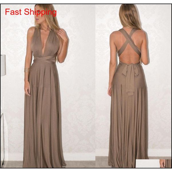 

women's elegant women evening dress convertible multi way wrap bridesmaid formal long dresses dance gown formal qylxiz nana_shop, Silver