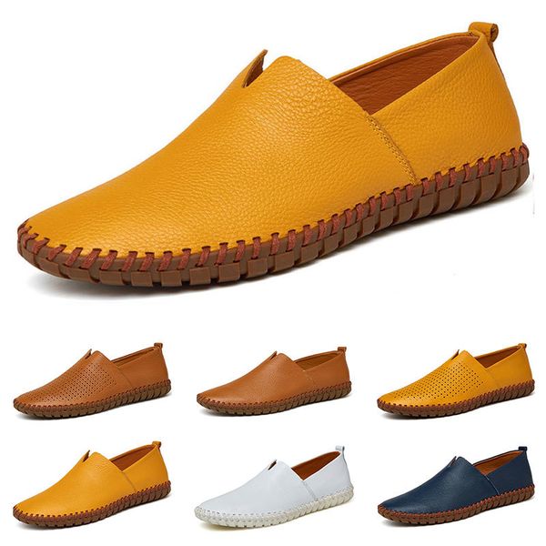 

2020 new fashion 38-50 eur new men's leather men's shoes candy colors overshoes british casual shoes espadrilles four, Black