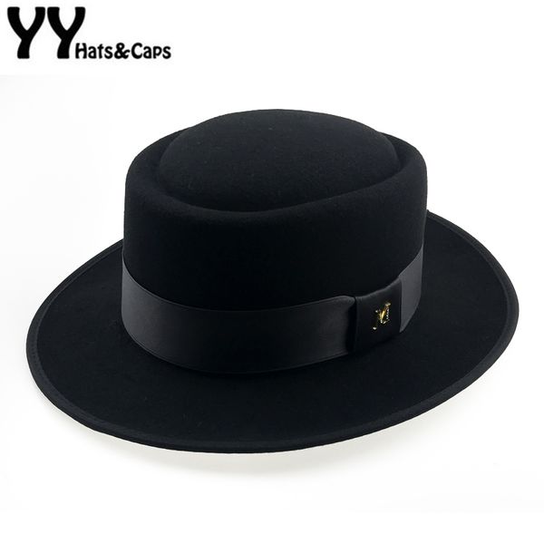 

60cm fedora men autumn felt pork pie crushable hat breaking bad hat walter winter retro fedora hat classic church trilby yy18110 y200110, Blue;gray