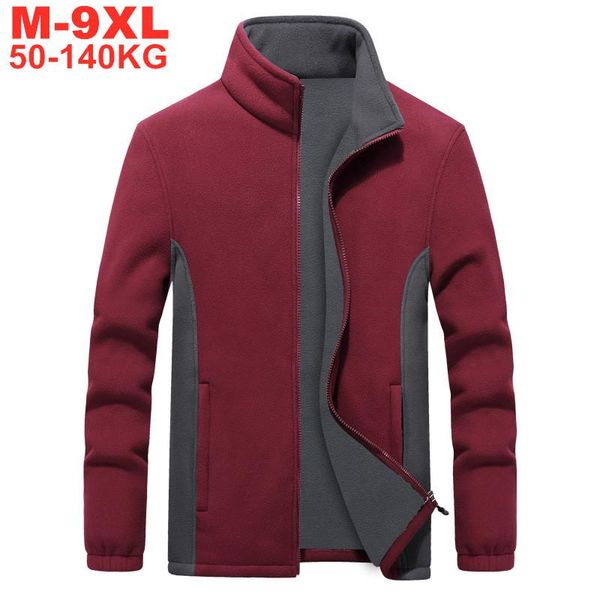 

plus size 9xl 8xl 7xl men casual windbreaker jackets coat male large size streetwear men's fleece jacket winter autumn overcoats, Black;brown