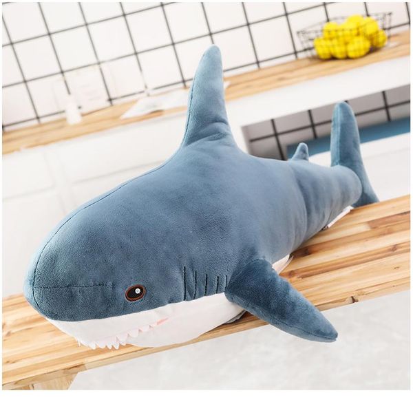

15-140cm giant shark plush toy soft stuffed speelgoed animal reading pillow for birthday gifts cushion doll gift for bbydko, Gray;blue