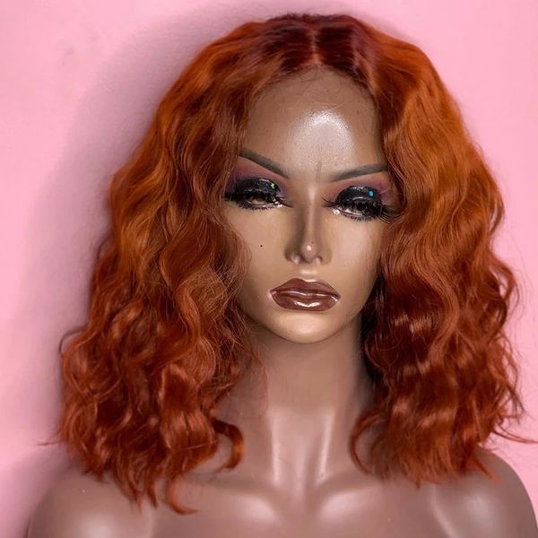 

bob orange color human hair 13x4 lace front wigs for women natural wave 150 density full lace wigs 360 frontal wig, Black