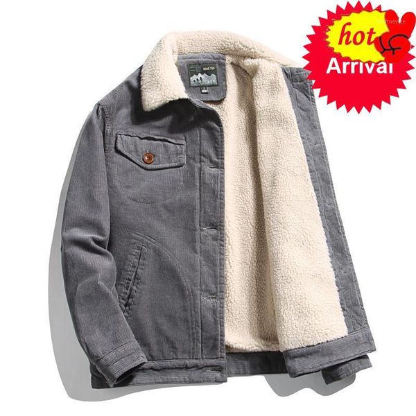 

coats men corduroy cotton pockets loose warm fleece thicken winter jackets pluse size xxxl 4xl1, Black;brown