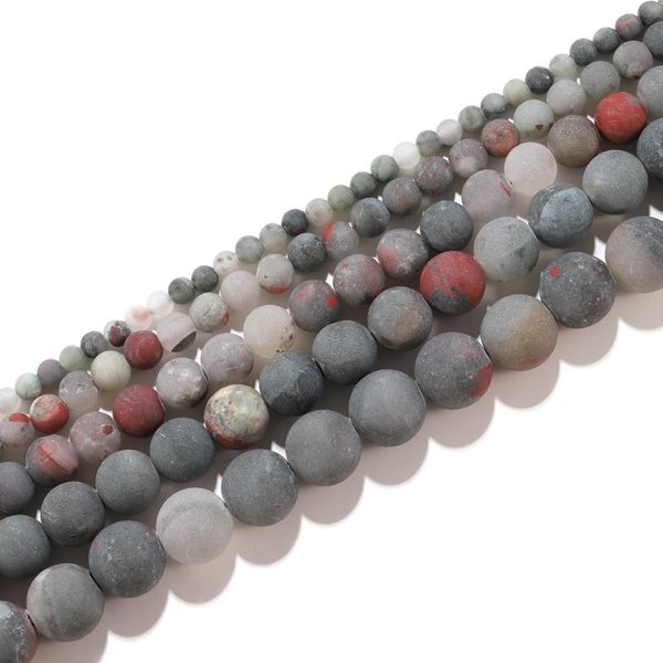 

1 strand lot 4 12mm natural stone dull polish matte african bloodstone beads for diy bracelet earrings jewelry making supplies h jllpmg, Silver