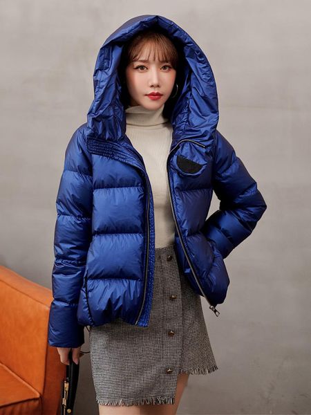 

2020 europe short down jacket women 90% white duck down jacket thick winter warm filled clothing, Black