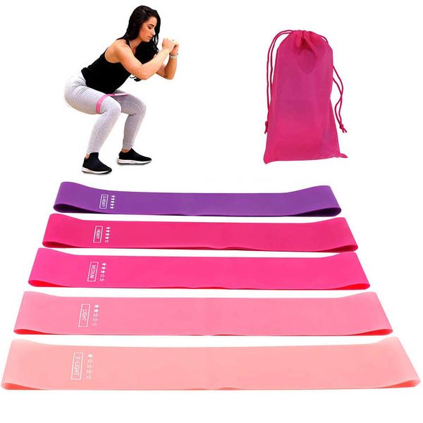 5 adet Yoga Direnç Bantları Gerginlik Band Germe Kauçuk Döngü Egzersiz Fitness Ekipmanları Pilates Eğitim Egzersiz Elastik Bantlar Q1225