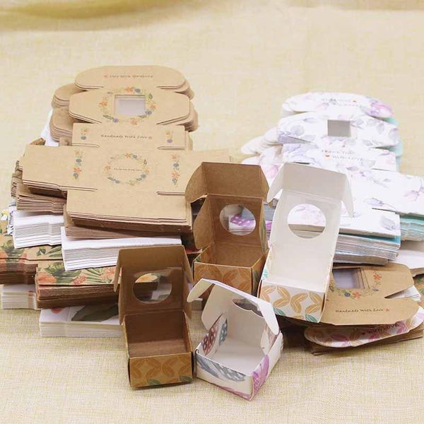 

diy handamde paper candy box christmas pvc window gifts box flower marbling design with black sponge jewerly ring display box wmtmot xhhair