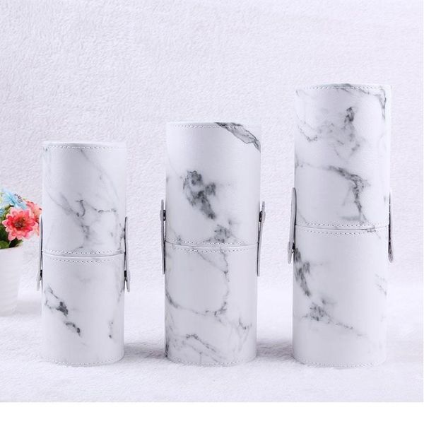 

1pc travel pu marbling makeup brushes pen holder brushes storage cosmetic makeup brush case box organizer make up tools sqcusz