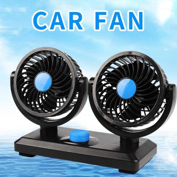 

12v/24v dual head car fan cooler oscillating dashboard cooler ventilador air fans universal cooling fan for car radiator1
