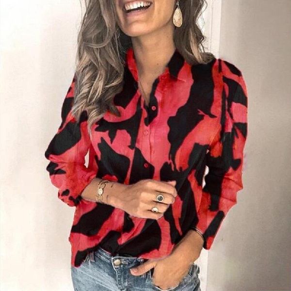 

spring printed long-sleeved women's shirt plus size 5xl turndown collar female shirts summer fashion casual ladies color, White