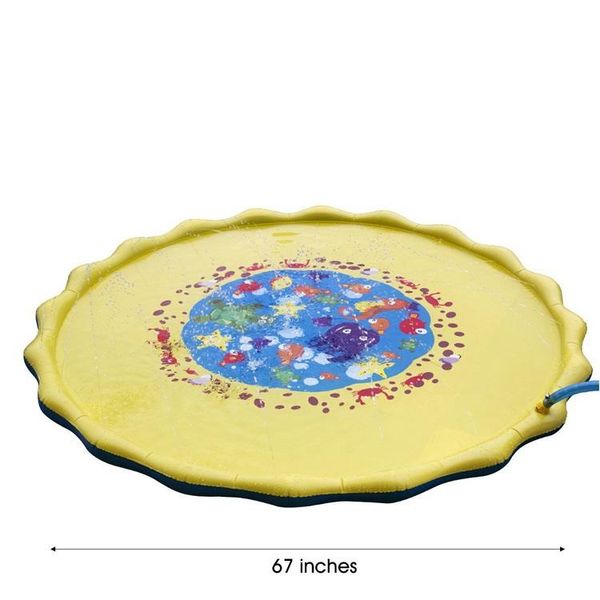

summer children amusement water playing spraying cool mats bright yellow inflatable toys ocean animal world colorful kids party wmtsgd