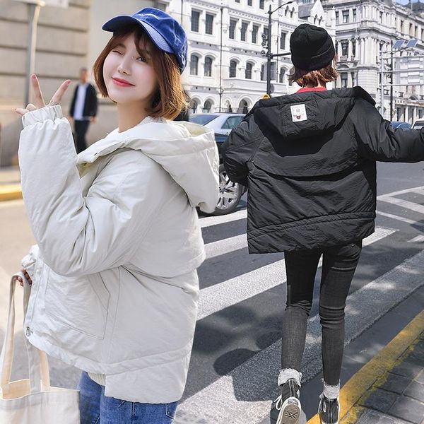 

back season cotton-padded clothes woman short fund self-cultivation thin 2019 tide concise ins will code thickening1, Black