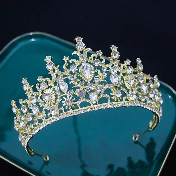 

baroque geomantic diamond boutique bride crown wedding dress dinner headdress party products, Silver