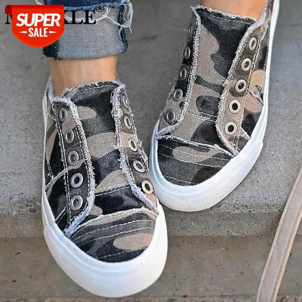 

MCCKLE Women's Canvas Shoes Ladies Sneakers Slip On Camouflage Flat Female Vulcanized Shoes Women Casual Comfortable Shoe #SY7V