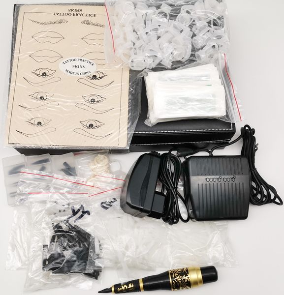 

pro permanent makeup eyebrow kit pen/machine + eyebrow needle + eyebrow tip ink tattoo kit supply