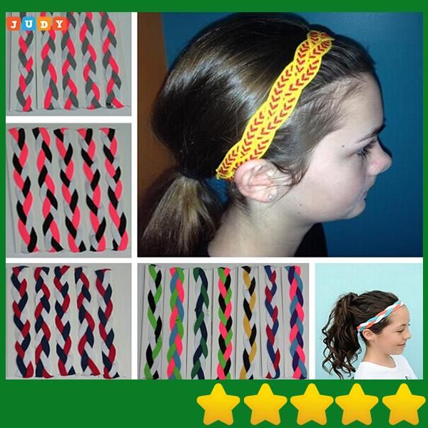

softball braided headband sweaty non slip scrunchy girl sports soccer yoga elastic for hair bands hair accessories