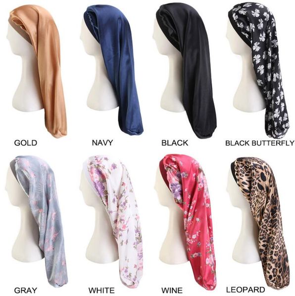 

extra large bonnet для натуральных волос мягких длинных атласных bonnet сна cap капотов для женщин ночного сна волос распущенной кепки с шир, Blue;gray