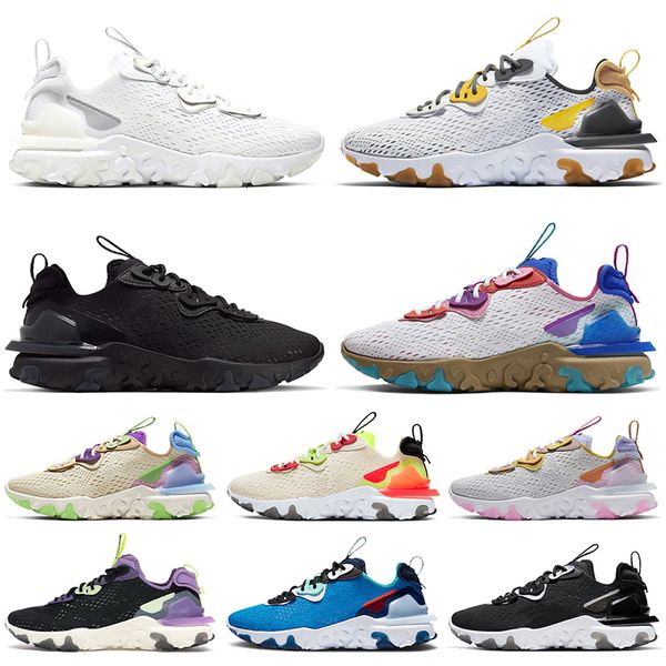 

2021 fashion womem mens react vision running shoes triple white black pn dust yellow epic react element 55 87 trainers sneakers