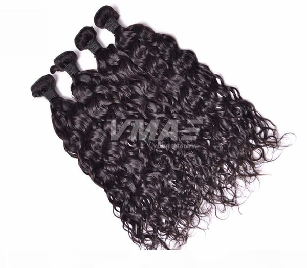

vmae fantastic brazilian virgin hair peruvian malaysian indian human hair weave water wave hair extensions brazilian hairpiece, Black