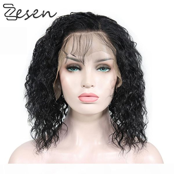 

zesen synthetic lace front wig hd lace wigs 13x4 glueless lace front wigs for women, Black