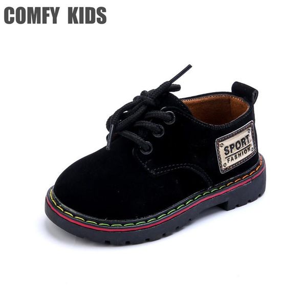 

comfy kids new arrivals leather child shoes fashion soft bottom baby boys leather shoes size 21-25 flat with boys shoes 201128, Black;red