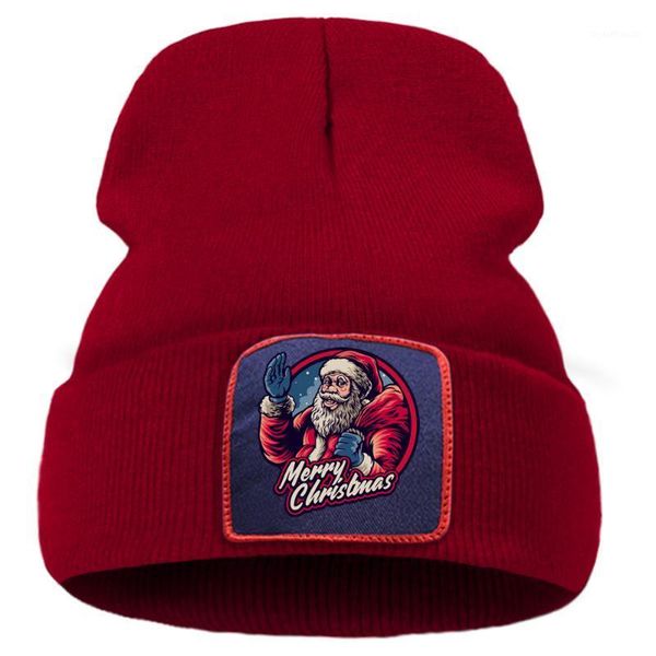 

fashion funny white beard santa claus christmas men winter knit hat casaual warm women autumn hats harajuku cotoon cap for girls1