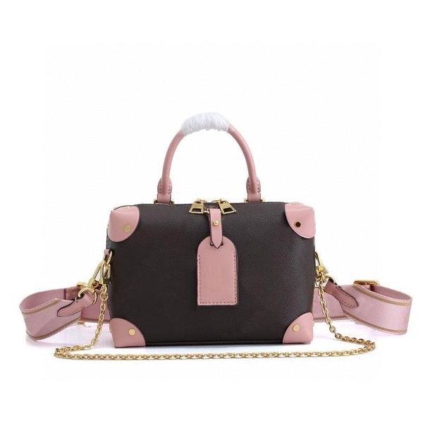 

new designer petite women style malle locky handbags totes shoulder crossbody fashion women genuine bags leather bags square purse soup kime, Red;black