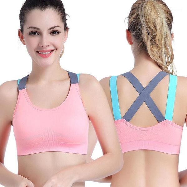 

gym clothing lovely push up sports bra xl for women cross straps wireless padded comfy yoga underwear active wear workout fitness, White;black