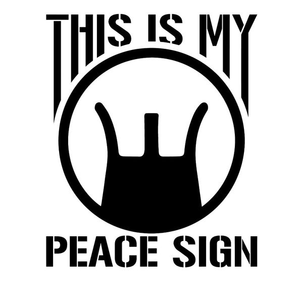 

12.8cm*15.2cm this is my peace sign vinyl decal car sticker crosshairs aim gun rifle car styling decoration black/sliver c8-1412
