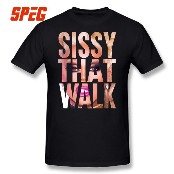 

тройник смешной 100% хлопка с коротким рукавом rupaul сисси ходящим футболка rupaul's drag race человек crewneck футболка спорта с капюшоном