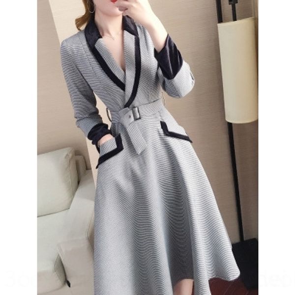 

pxvmm suit dress goddess women winter autumn clothes formal dress2020 new business wear elegant for style autumn early clothes dress lsnyl, Black;gray