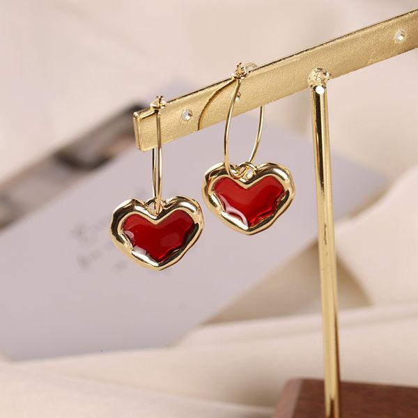 

simple fashion love femininity long korean heart net red earrings, Silver